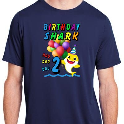 Baby Cute Shark Birthday Boy 2 Year Old Adult ChromaSoft Performance T-Shirt