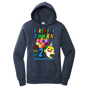 Baby Cute Shark Birthday Boy 2 Year Old Women's Pullover Hoodie