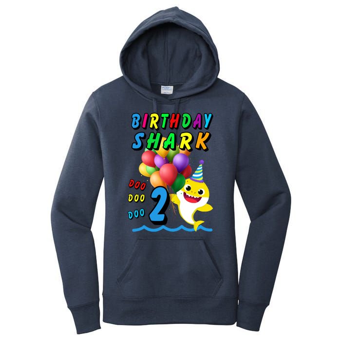 Baby Cute Shark Birthday Boy 2 Year Old Women's Pullover Hoodie