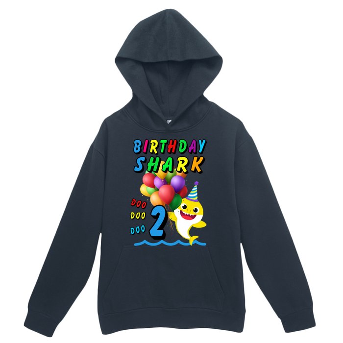 Baby Cute Shark Birthday Boy 2 Year Old Urban Pullover Hoodie