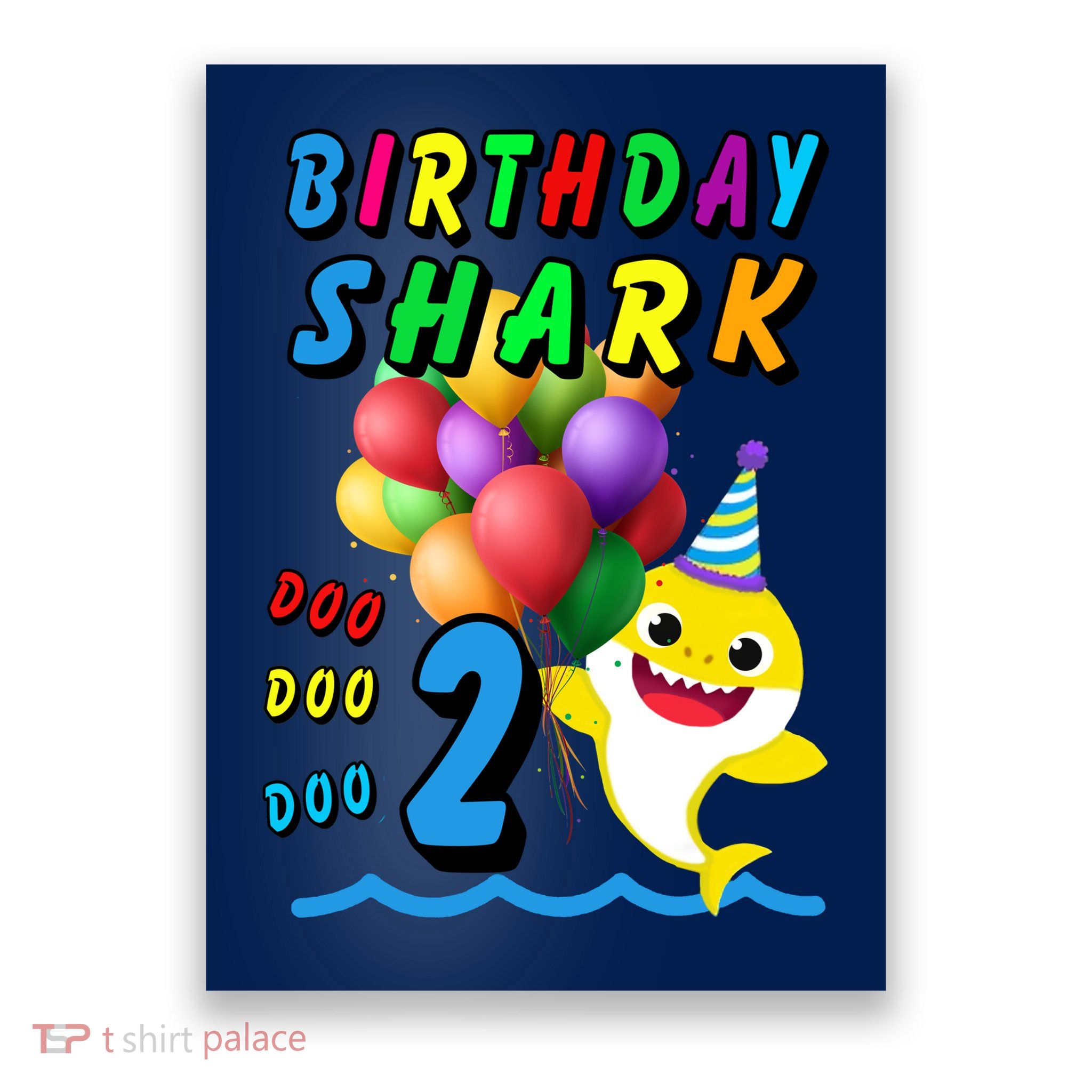 Baby Cute Shark Birthday Boy 2 Year Old Poster