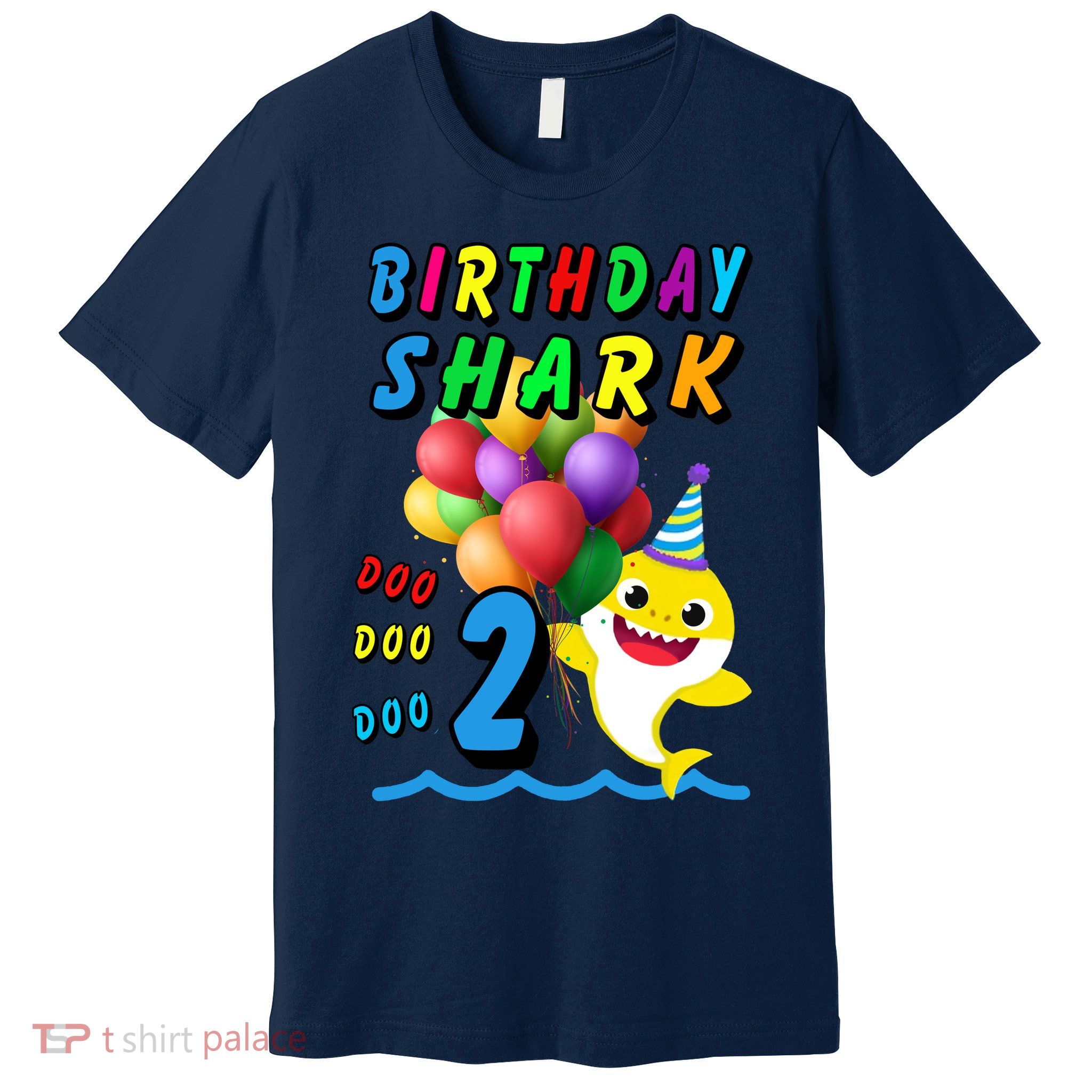 Baby Cute Shark Birthday Boy 2 Year Old Premium T-Shirt