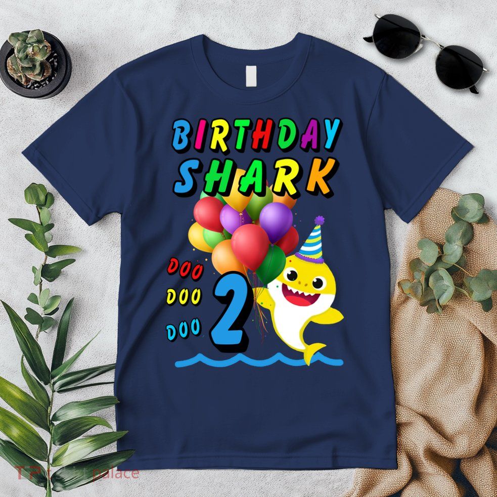 Baby Cute Shark Birthday Boy 2 Year Old Premium T-Shirt