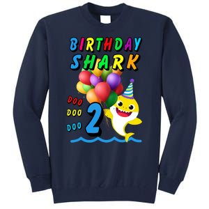 Baby Cute Shark Birthday Boy 2 Year Old Tall Sweatshirt