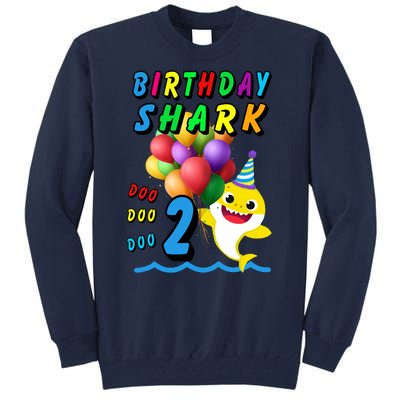 Baby Cute Shark Birthday Boy 2 Year Old Tall Sweatshirt