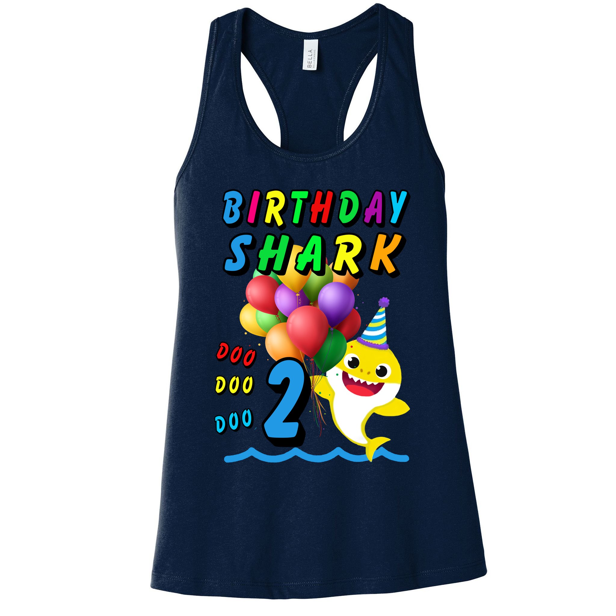 Baby Cute Shark Birthday Boy 2 Year Old Womens Tank Top