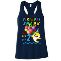 Baby Cute Shark Birthday Boy 2 Year Old Women's Racerback Tank