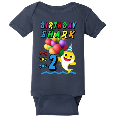 Baby Cute Shark Birthday Boy 2 Year Old Baby Bodysuit