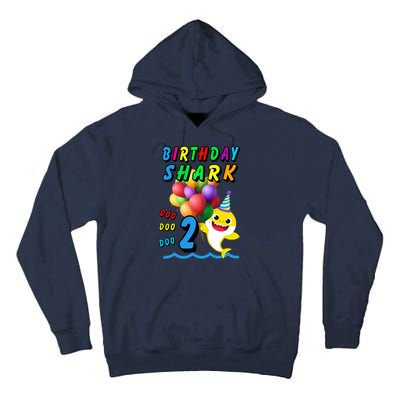 Baby Cute Shark Birthday Boy 2 Year Old Tall Hoodie