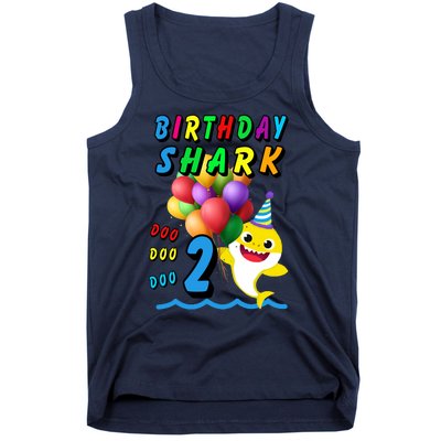 Baby Cute Shark Birthday Boy 2 Year Old Tank Top