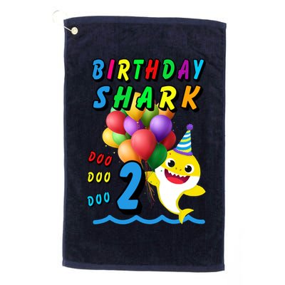 Baby Cute Shark Birthday Boy 2 Year Old Golf Towel