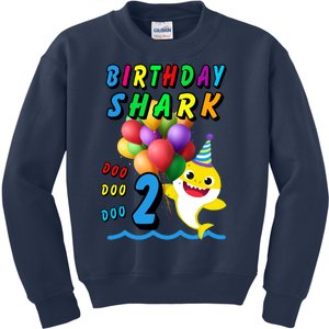 Baby Cute Shark Birthday Boy 2 Year Old Kids Sweatshirt