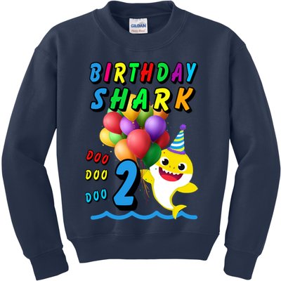 Baby Cute Shark Birthday Boy 2 Year Old Kids Sweatshirt