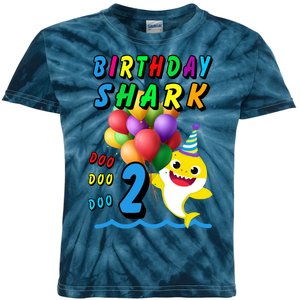 Baby Cute Shark Birthday Boy 2 Year Old Kids Tie-Dye T-Shirt