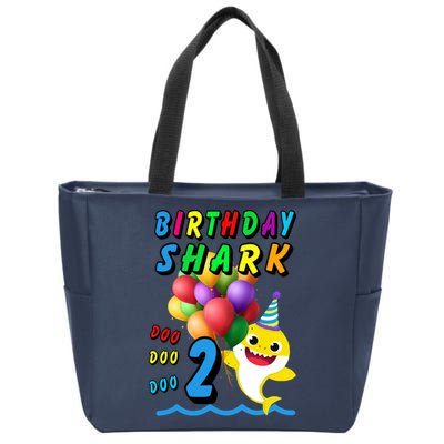 Baby Cute Shark Birthday Boy 2 Year Old Zip Tote Bag