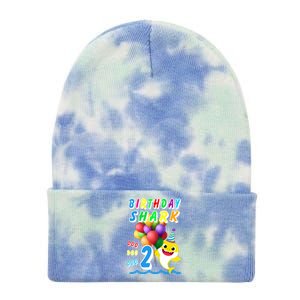 Baby Cute Shark Birthday Boy 2 Year Old Tie Dye 12in Knit Beanie