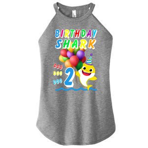 Baby Cute Shark Birthday Boy 2 Year Old Women's Perfect Tri Rocker Tank