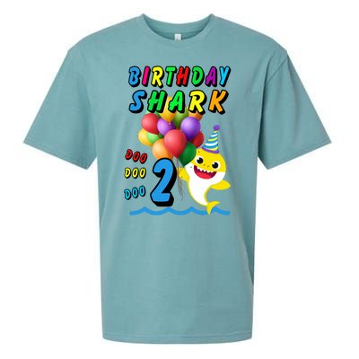 Baby Cute Shark Birthday Boy 2 Year Old Sueded Cloud Jersey T-Shirt