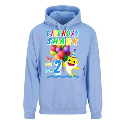 Baby Cute Shark Birthday Boy 2 Year Old Unisex Surf Hoodie