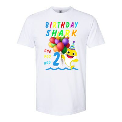 Baby Cute Shark Birthday Boy 2 Year Old Softstyle® CVC T-Shirt