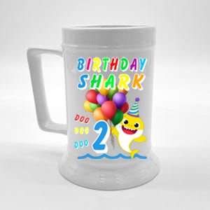 Baby Cute Shark Birthday Boy 2 Year Old Beer Stein