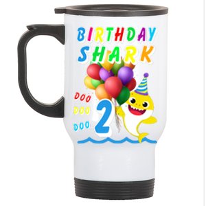 Baby Cute Shark Birthday Boy 2 Year Old Stainless Steel Travel Mug