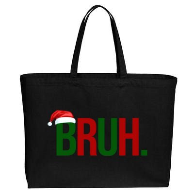 Bruh Christmas Santa Funny Cotton Canvas Jumbo Tote