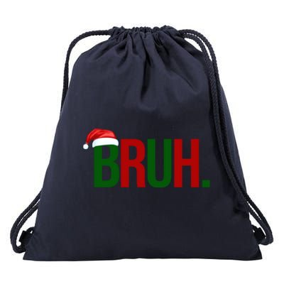 Bruh Christmas Santa Funny Drawstring Bag