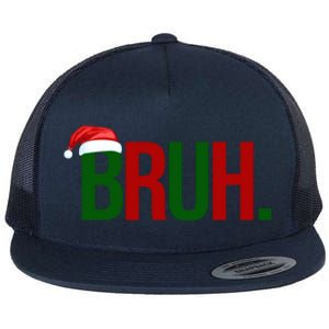 Bruh Christmas Santa Funny Flat Bill Trucker Hat