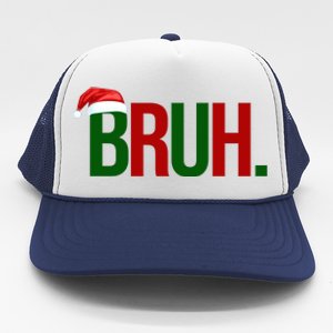 Bruh Christmas Santa Funny Trucker Hat