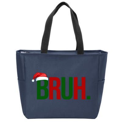 Bruh Christmas Santa Funny Zip Tote Bag