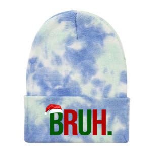 Bruh Christmas Santa Funny Tie Dye 12in Knit Beanie