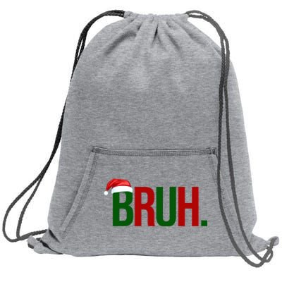 Bruh Christmas Santa Funny Sweatshirt Cinch Pack Bag