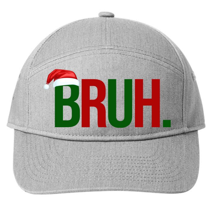 Bruh Christmas Santa Funny 7-Panel Snapback Hat