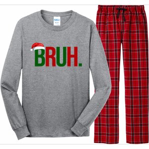 Bruh Christmas Santa Funny Long Sleeve Pajama Set