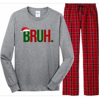 Bruh Christmas Santa Funny Long Sleeve Pajama Set