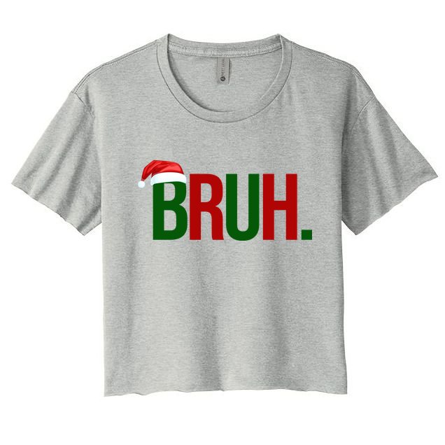 Bruh Christmas Santa Funny Crop Top