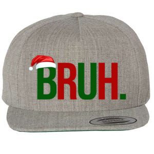 Bruh Christmas Santa Funny Wool Snapback Cap