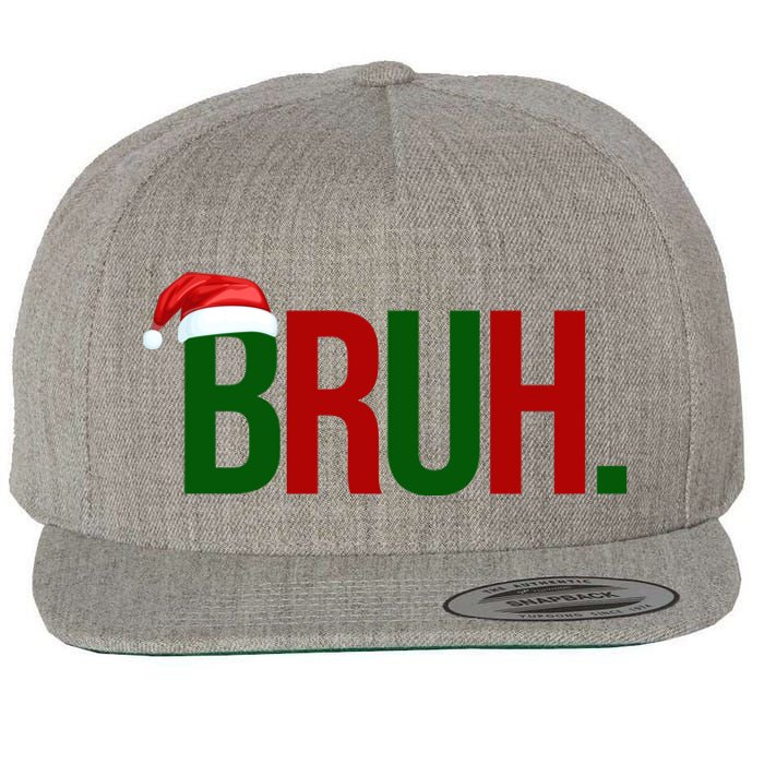 Bruh Christmas Santa Funny Wool Snapback Cap