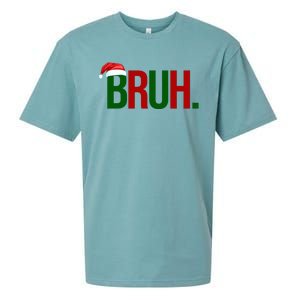 Bruh Christmas Santa Funny Sueded Cloud Jersey T-Shirt