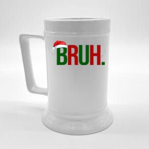 Bruh Christmas Santa Funny Beer Stein