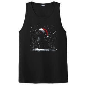 Black Cat Santa Hat Christmas Xmas Kitten Gift PosiCharge Competitor Tank