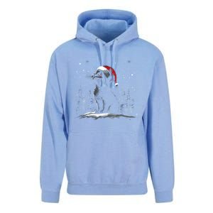 Black Cat Santa Hat Christmas Xmas Kitten Gift Unisex Surf Hoodie