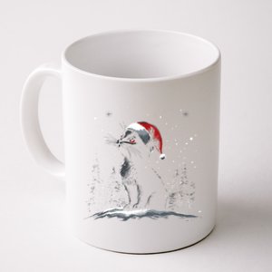 Black Cat Santa Hat Christmas Xmas Kitten Gift Coffee Mug