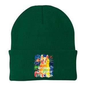 Broken Crayons Still Color Cat Teacher Knit Cap Winter Beanie