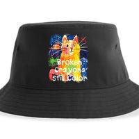 Broken Crayons Still Color Cat Teacher Sustainable Bucket Hat