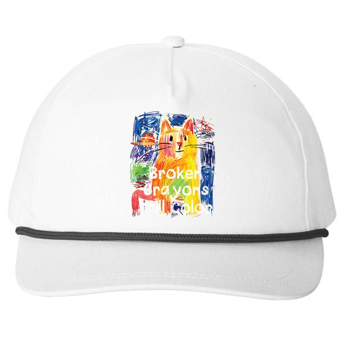 Broken Crayons Still Color Cat Teacher Snapback Five-Panel Rope Hat