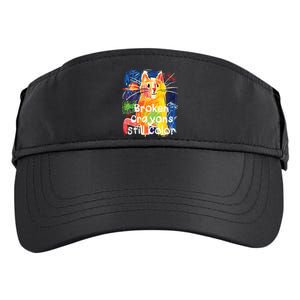 Broken Crayons Still Color Cat Teacher Adult Drive Performance Visor