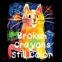 Broken Crayons Still Color Cat Teacher Drawstring Bag