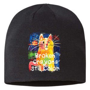 Broken Crayons Still Color Cat Teacher Sustainable Beanie